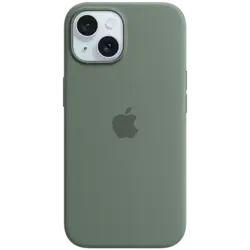 Apple Silikon Case iPhone 15 mit MagSafe Zypresse